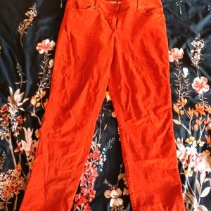 Bright orange courdory petite pants